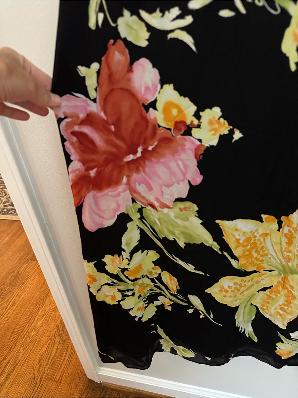 Talbot’s Silk Floral Midi Dress Black Size 10 EUC - Picture 4 of 11